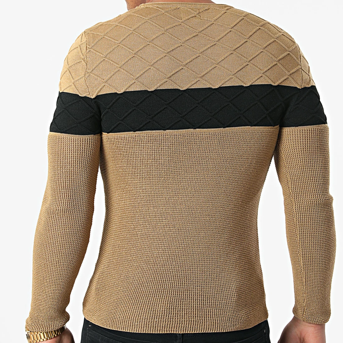 Offres 🎁 Pull Bicolore 0105 Camel Noir de LBO 🎉 5 Offres 🎁 Pull Bicolore 0105 Camel Noir de LBO 🎉 – Image 3