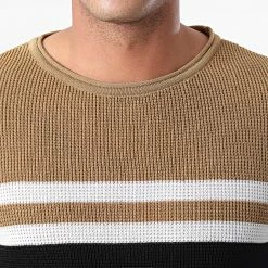 Meilleur prix 🌟 Pull Tricolore 0103 Camel Blanc Noir de LBO 👏 -France LBO Soldes Boutique lbo 283862 FAB LBO 1070546 0103 20211108T145138 02