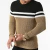 Meilleure vente 💯 Pull Tricolore 0104 Noir Blanc Camel de LBO 🧨 -France LBO Soldes Boutique lbo 283864 FAB LBO 1070546 0104 20211108T145658 01