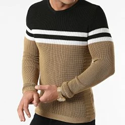 Meilleure vente 💯 Pull Tricolore 0104 Noir Blanc Camel de LBO 🧨
