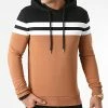 Coupon 🔥 Sweat Capuche Tricolore 1722 Noir Blanc Camel de LBO ❤️ -France LBO Soldes Boutique lbo 283874 FAB SHALBO 1722 20211019T074243 01