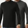 Remise 🌟 Lot De 2 Tee 👕 Shirts Col Cheminée Manches Longues Unis 2084 Noir Anthracite de LBO 😉 -France LBO Soldes Boutique lbo 284919 FAB SHALBO 2084 20211117T083343 01