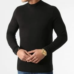 Remise 🌟 Lot De 2 Tee 👕 Shirts Col Cheminée Manches Longues Unis 2084 Noir Anthracite de LBO 😉 -France LBO Soldes Boutique lbo 284919 FAB SHALBO 2084 20211117T083349 05