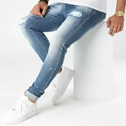 Bon marché 😍 Jean Skinny 0002 Denim Bleu Medium de LBO 🌟 -France LBO Soldes Boutique lbo 285698 FAB LBO 1070318 0002 20211105T151758 03