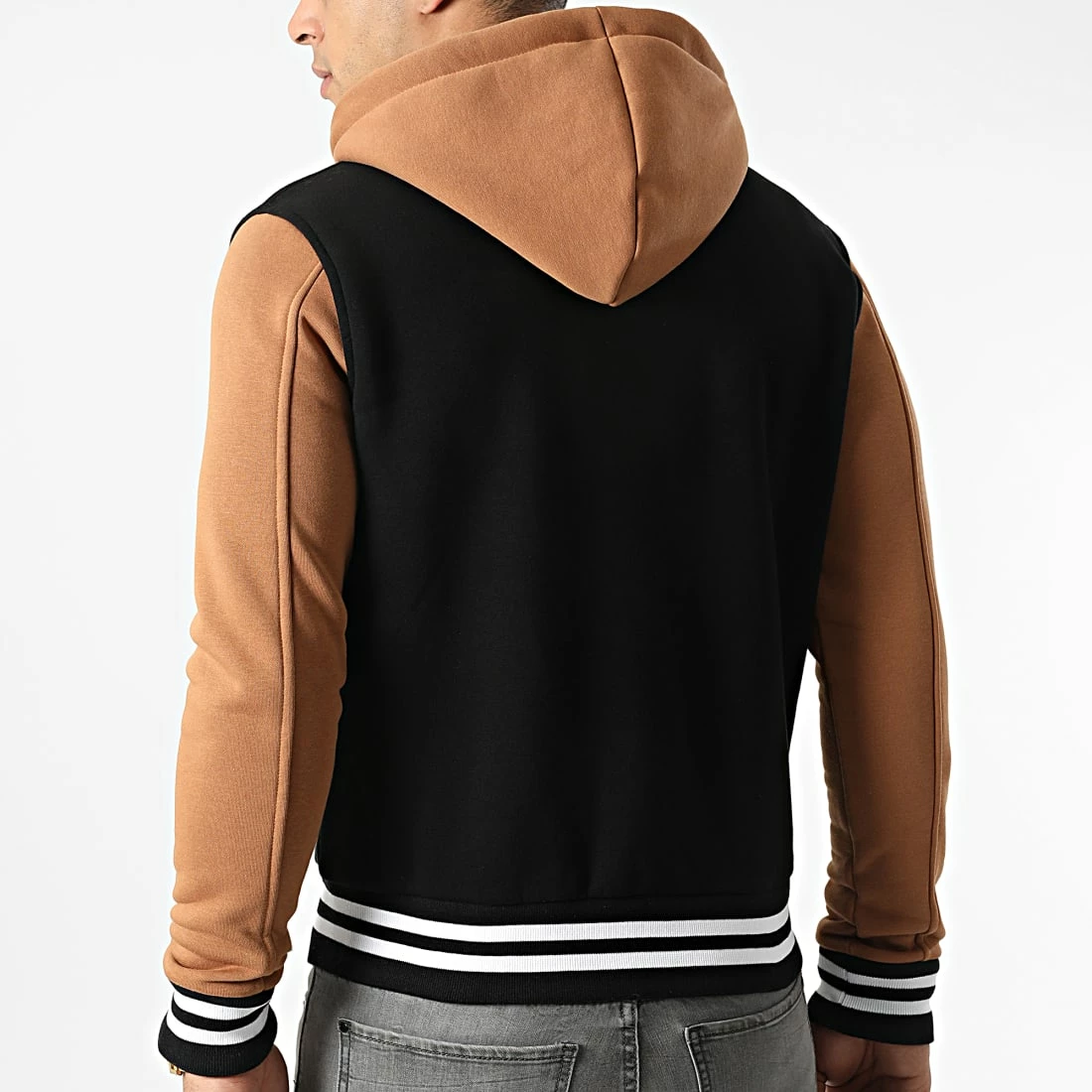 Le moins cher 👍 Veste Teddy A Capuche 1858 Noir Camel de LBO 👍 5 Le moins cher 👍 Veste Teddy A Capuche 1858 Noir Camel de LBO 👍 – Image 4