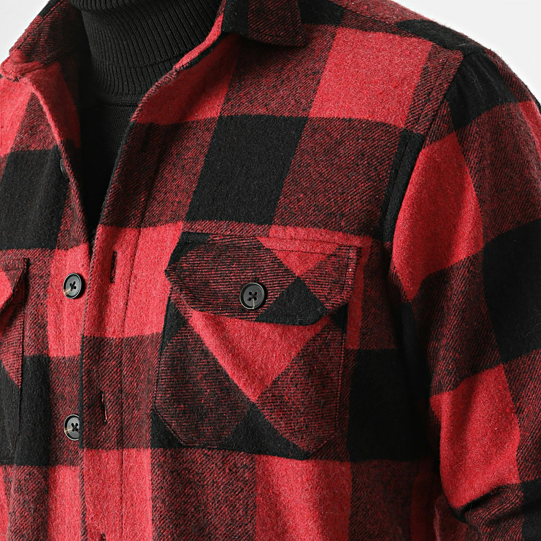 Acheter 🔥 Surchemise A Carreaux 0109 Noir Rouge de LBO 👍 4 Acheter 🔥 Surchemise A Carreaux 0109 Noir Rouge de LBO 👍 – Image 2