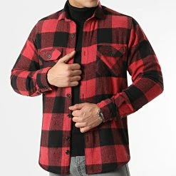 Acheter 🔥 Surchemise A Carreaux 0109 Noir Rouge de LBO 👍