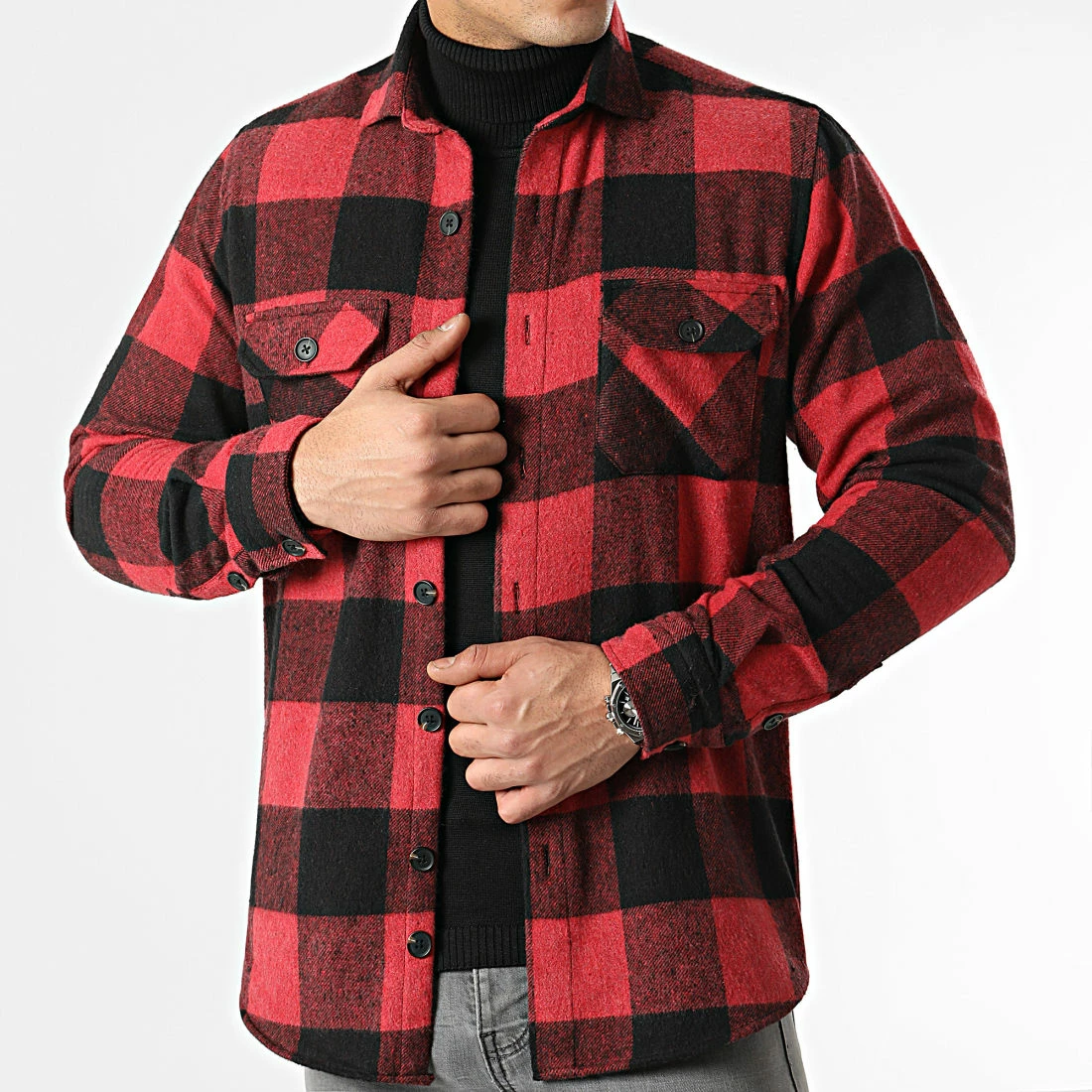 Acheter 🔥 Surchemise A Carreaux 0109 Noir Rouge de LBO 👍 3 Acheter 🔥 Surchemise A Carreaux 0109 Noir Rouge de LBO 👍