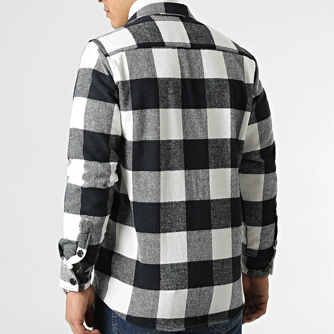 Budget 😀 Surchemise A Carreaux 0110 Bleu Marine Blanc de LBO 😀 6 Budget 😀 Surchemise A Carreaux 0110 Bleu Marine Blanc de LBO 😀 – Image 4