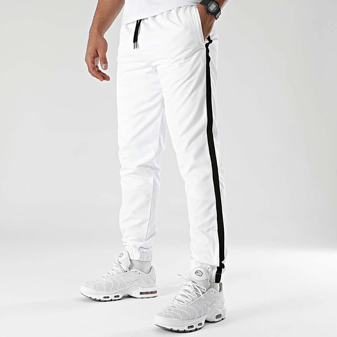 Le moins cher 👏 Pantalon Jogging A Bandes Noir 0024 Blanc de LBO 🧨 5 Le moins cher 👏 Pantalon Jogging A Bandes Noir 0024 Blanc de LBO 🧨 – Image 3