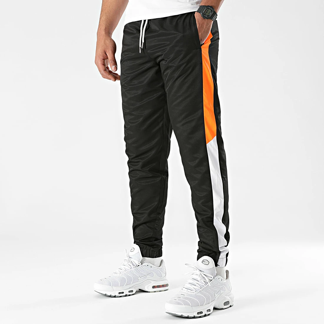 Meilleure affaire 🤩 Pantalon Jogging Tricolore A Bandes 0026 Noir Orange de LBO 🧨 5 Meilleure affaire 🤩 Pantalon Jogging Tricolore A Bandes 0026 Noir Orange de LBO 🧨 – Image 3