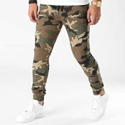 Bon marché 😉 Jogger Pant Super Skinny Camouflage 1842 Vert Kaki de LBO 🎁