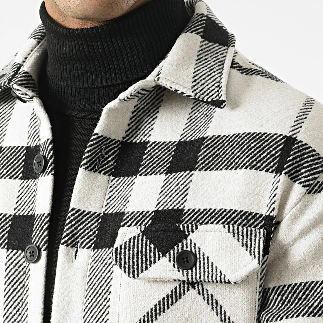 Promo 🤩 Surchemise A Carreaux 2155 Noir Blanc de LBO 💯 4 Promo 🤩 Surchemise A Carreaux 2155 Noir Blanc de LBO 💯 – Image 2