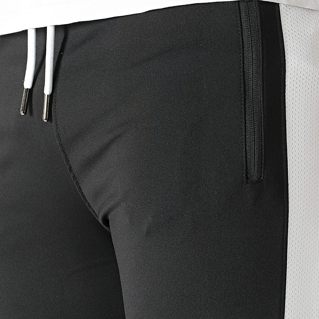 Budget 👍 Pantalon Jogging Training Bande Mesh 0033 Noir Blanc de LBO ❤️ 4 Budget 👍 Pantalon Jogging Training Bande Mesh 0033 Noir Blanc de LBO ❤️ – Image 2