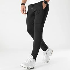 Acheter 🔔 Pantalon Jogging Training Slim Fit Bande Mesh 0034 Noir de LBO 😍