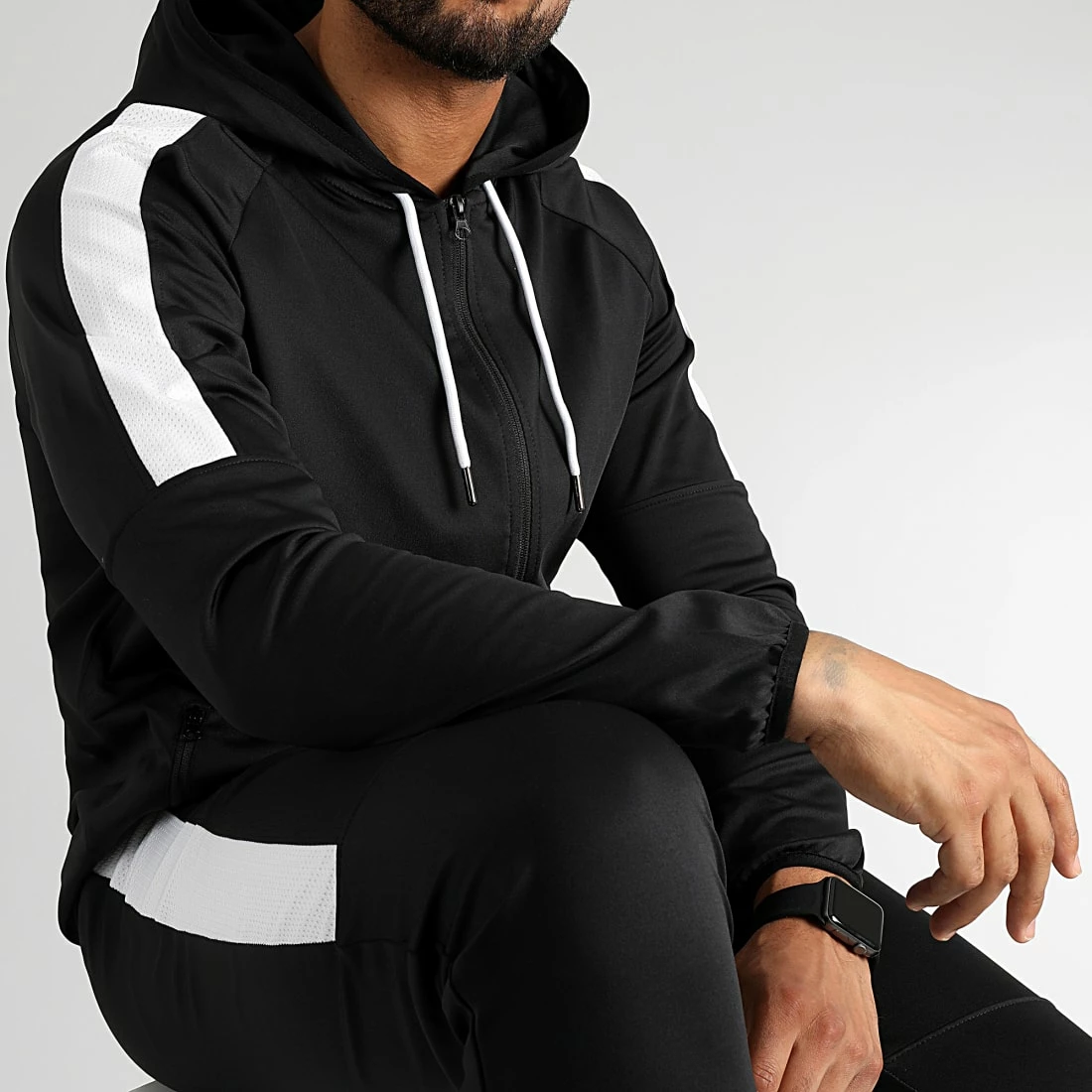 Le moins cher ✨ Ensemble De Survêtement Training Avec Bande Mesh 0047 Noir de LBO ⌛ 3 Le moins cher ✨ Ensemble De Survêtement Training Avec Bande Mesh 0047 Noir de LBO ⌛ – Image 2