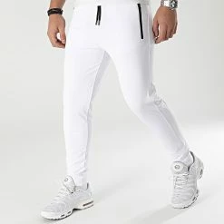 Remise 😍 Pantalon Jogging Training Bande Mesh 0106 Blanc de LBO ⌛