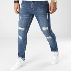 Grosses soldes 🎁 Jean Slim Fit Avec Déchirures 2104 Bleu Denim de LBO 🧨
