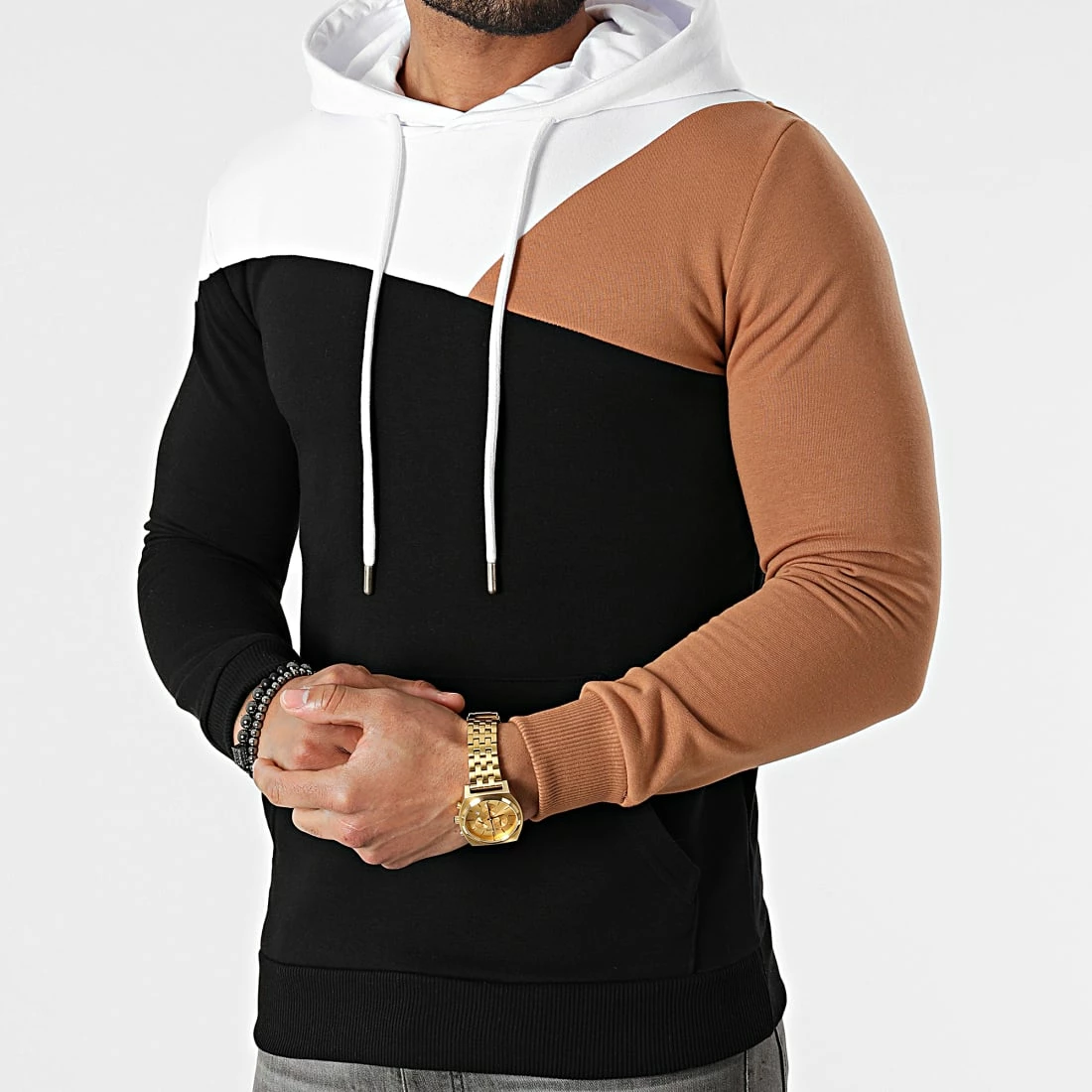 Top 10 ❤️ Sweat Capuche Tricolore 2224 Noir Blanc Camel de LBO 🔔 3 Top 10 ❤️ Sweat Capuche Tricolore 2224 Noir Blanc Camel de LBO 🔔
