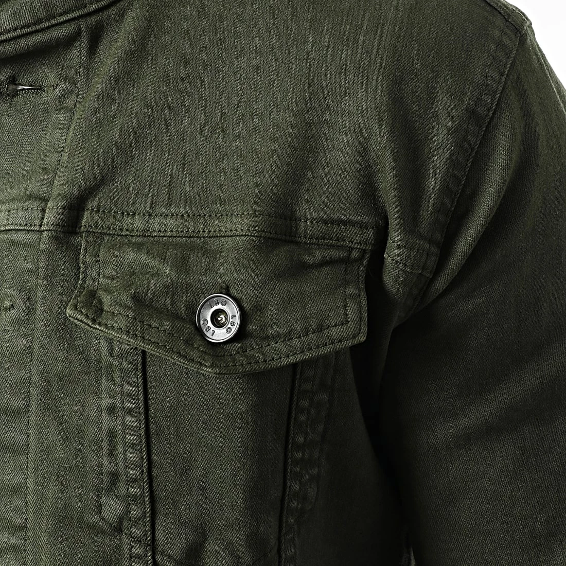 Vente flash 🌟 Veste Jean Biker 2096 Denim Vert Kaki de LBO 🎉 4 Vente flash 🌟 Veste Jean Biker 2096 Denim Vert Kaki de LBO 🎉 – Image 2