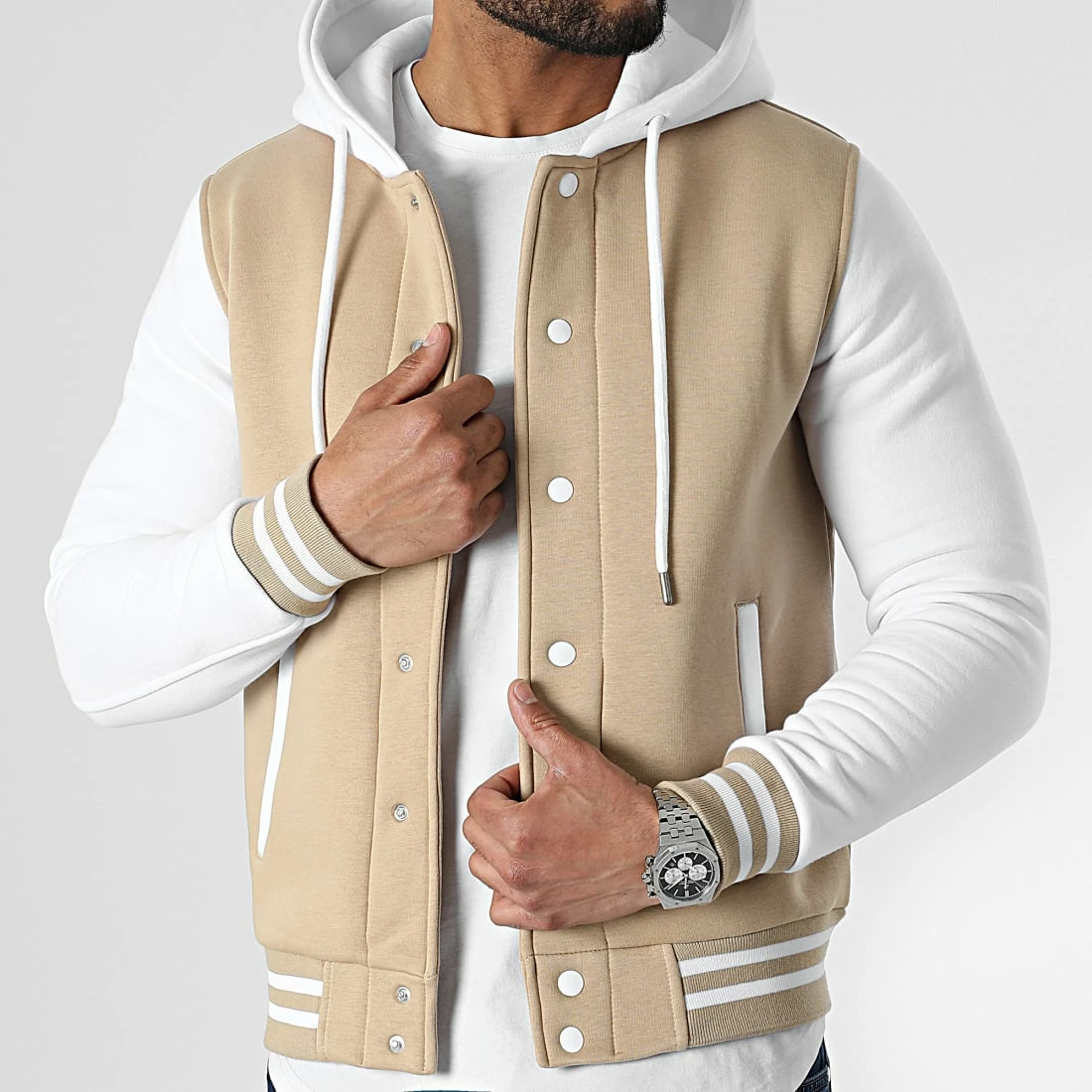 Vente flash 🔔 Veste Teddy A Capuche 2315 Beige Blanc de LBO 🔔 3 Vente flash 🔔 Veste Teddy A Capuche 2315 Beige Blanc de LBO 🔔