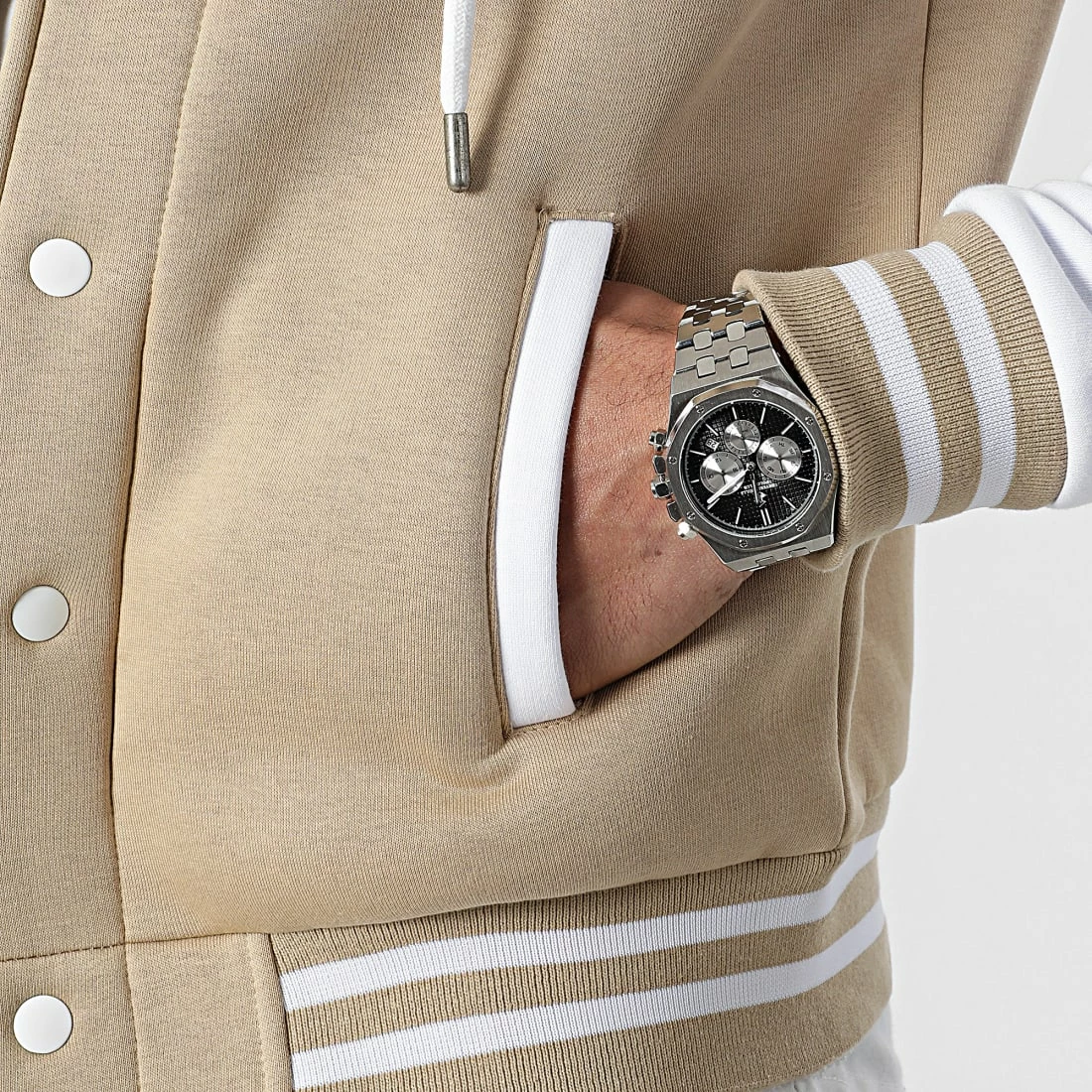 Vente flash 🔔 Veste Teddy A Capuche 2315 Beige Blanc de LBO 🔔 4 Vente flash 🔔 Veste Teddy A Capuche 2315 Beige Blanc de LBO 🔔 – Image 2