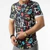 Grosses soldes 👍 Tee 👕 Shirt Oversize Imprimé Avec Revers 2170 Graffiti Noir de LBO 🎁 -France LBO Soldes Boutique lbo 300181 FAB SHALBO 2170 20220325T121325 01