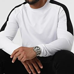 Remise ⌛ Sweat Crewneck A Bandes Training Tech 0084 Blanc de LBO ⭐