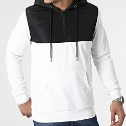Top 10 🎁 Sweat Capuche Demi Zip Tech Bicolore 0089 Blanc de LBO 🧨