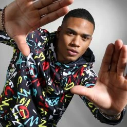 Le moins cher ✔️ Sweat Capuche Imprimé Graffiti 00105 Noir de LBO 🧨 -France LBO Soldes Boutique lbo 303084 FAB LBO 10701336 0105 20220421T080526 05