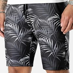 Bon marché 🥰 Short Jogging Imprimé Tropical 2279 Noir Floral de LBO 🎉 -France LBO Soldes Boutique lbo 303120 FAB SHALBO 2279 20220330T155235 03