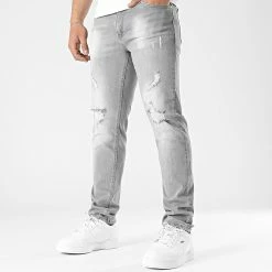 Grosses soldes ❤️ Jean Regular Fit Avec Destroy 2363 Denim Gris Clair de LBO 😍 -France LBO Soldes Boutique lbo 304093 FAB SHALBO 2363 20220407T151844 03