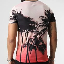 Remise ✔️ Tee 👕 Shirt Imprimé Sunset 2214 Beige Rouge de LBO 😀 -France LBO Soldes Boutique lbo 305012 FAB SHALBO 2214 20220419T145105 03