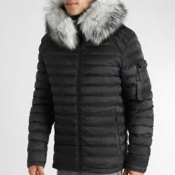 Sortie 🎁 Doudoune Capuche Ultralight Avec Fourrure Grise 0051 Noir de LBO 😀 -France LBO Soldes Boutique lbo 306316 FAB LBO 1070510 0051 20221102T140739 03