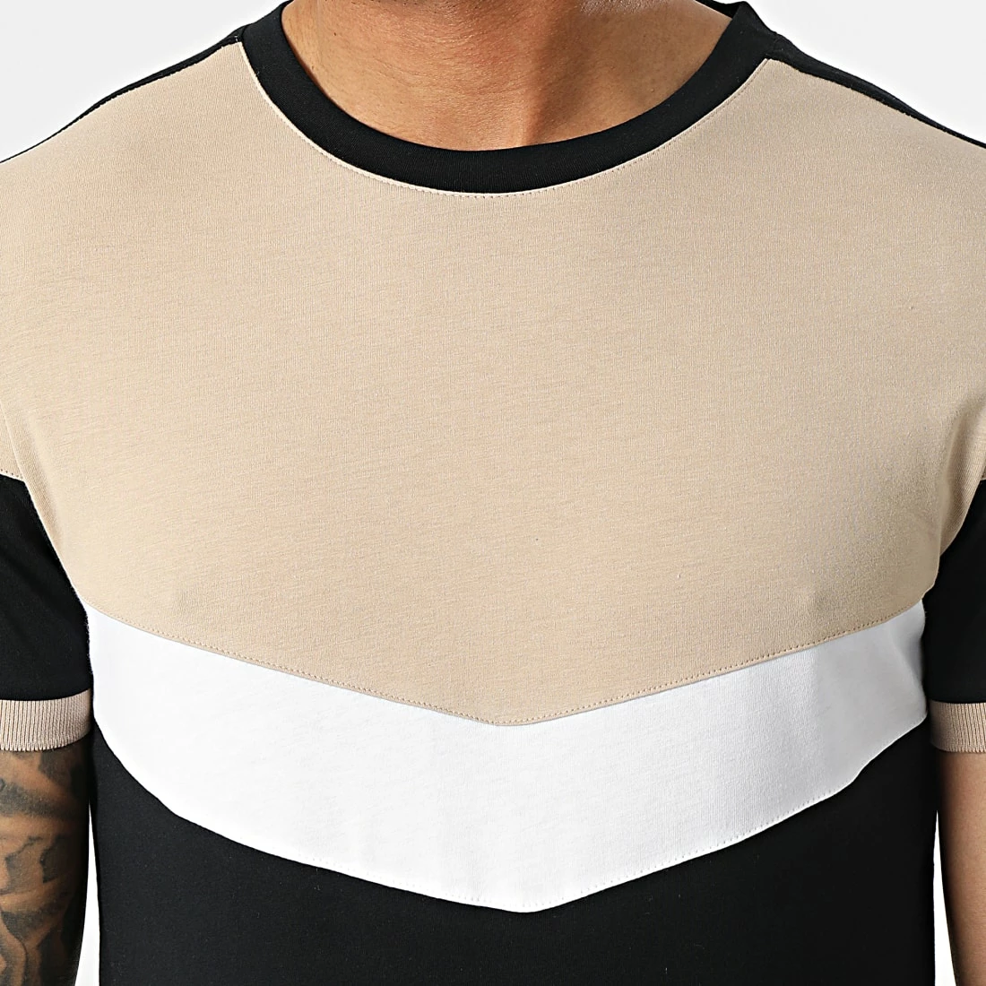 Tout neuf 😍 Tee 👚 Shirt Tricolore 2385 Beige Blanc Noir de LBO 🎉 4 Tout neuf 😍 Tee 👚 Shirt Tricolore 2385 Beige Blanc Noir de LBO 🎉 – Image 2