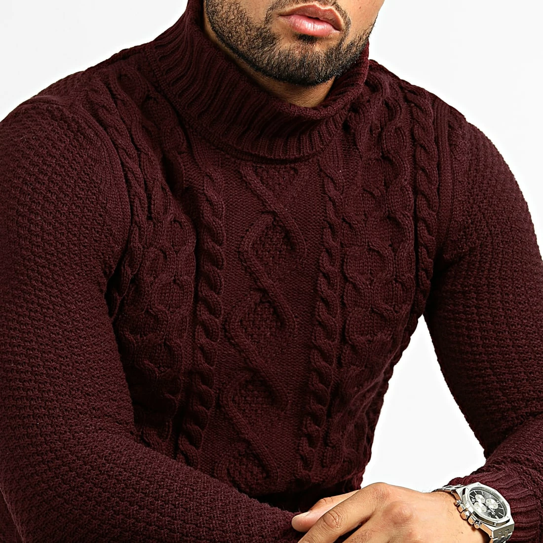 Vente flash ✨ Pull Col Roulé Torsades 0188 Bordeaux de LBO 🔥 2 Vente flash ✨ Pull Col Roulé Torsades 0188 Bordeaux de LBO 🔥