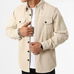 Vente flash 😍 Surchemise En Jean 2110 Beige de LBO 😀