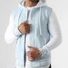 Top 10 💯 Veste Teddy A Capuche 2396 Bleu Ciel Blanc de LBO 🎁
