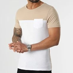 Remise 🥰 Tee 👕 Shirt Poche 2405 Blanc Beige de LBO 🛒