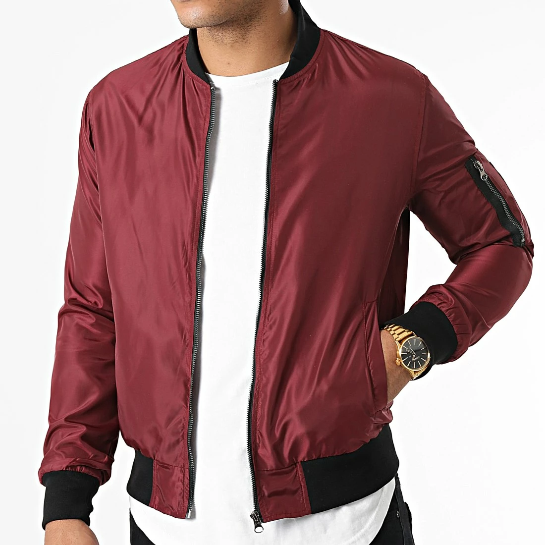 Bon marché 👏 Veste Bomber 0060 Bordeaux de LBO 🎉 5 Bon marché 👏 Veste Bomber 0060 Bordeaux de LBO 🎉 – Image 3