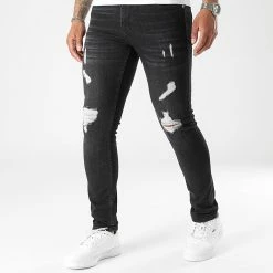 Vente flash 🥰 Jean Slim Fit Avec Déchirures 2081 Denim Noir de LBO 🧨