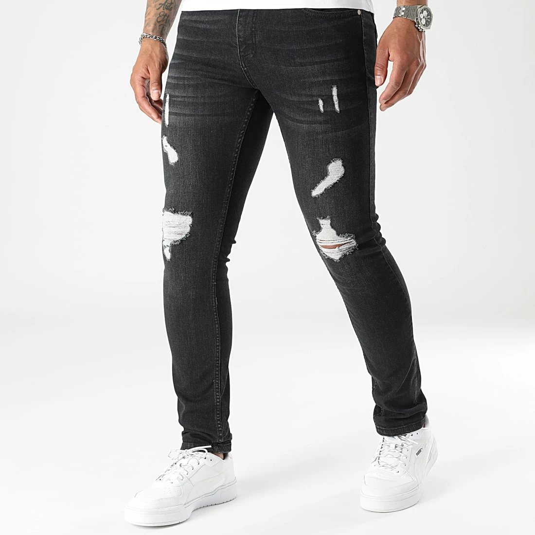 Vente flash 🥰 Jean Slim Fit Avec Déchirures 2081 Denim Noir de LBO 🧨 3 Vente flash 🥰 Jean Slim Fit Avec Déchirures 2081 Denim Noir de LBO 🧨