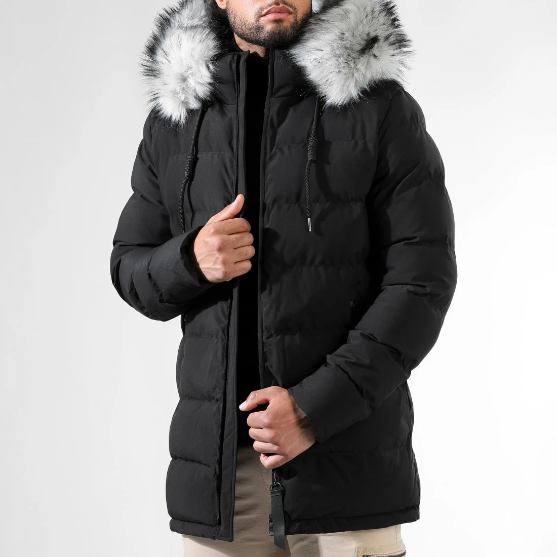 Grosses soldes 🎁 Doudoune Longue Explorer Avec Fourrure Grise 0037 Noir de LBO 🛒 5 Grosses soldes 🎁 Doudoune Longue Explorer Avec Fourrure Grise 0037 Noir de LBO 🛒 – Image 3