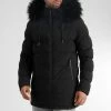 De gros ✔️ Doudoune Longue Explorer Avec Fourrure Noire 0038 Noir de LBO 🤩