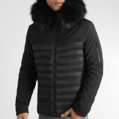 Bon marché 🤩 Doudoune Light Puff Avec Fourrure Noire 0057 Noir de LBO 👍