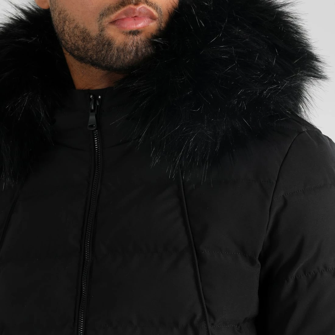 Meilleure vente 🔥 Doudoune Racer Premium Avec Fourrure Noire 0062 Noir de LBO 🤩 4 Meilleure vente 🔥 Doudoune Racer Premium Avec Fourrure Noire 0062 Noir de LBO 🤩 – Image 2