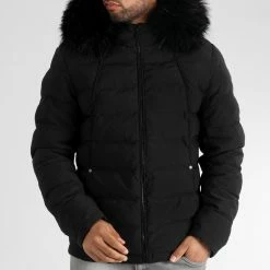 Meilleure vente 🔥 Doudoune Racer Premium Avec Fourrure Noire 0062 Noir de LBO 🤩