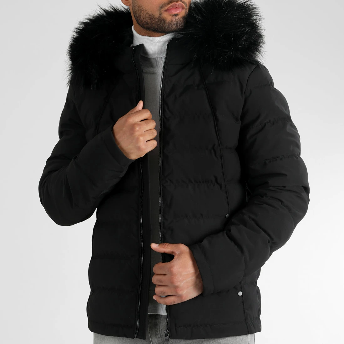 Meilleure vente 🔥 Doudoune Racer Premium Avec Fourrure Noire 0062 Noir de LBO 🤩 5 Meilleure vente 🔥 Doudoune Racer Premium Avec Fourrure Noire 0062 Noir de LBO 🤩 – Image 3