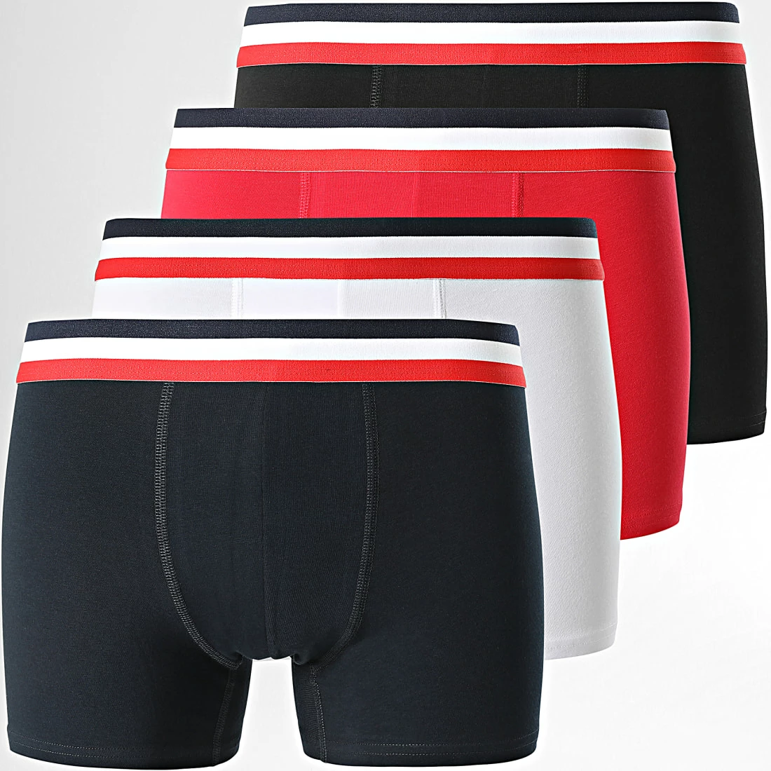 Sortie 🧨 Lot De 4 Boxers 2447 Noir Blanc Rouge Bleu Marine de LBO 🥰 3 Sortie 🧨 Lot De 4 Boxers 2447 Noir Blanc Rouge Bleu Marine de LBO 🥰