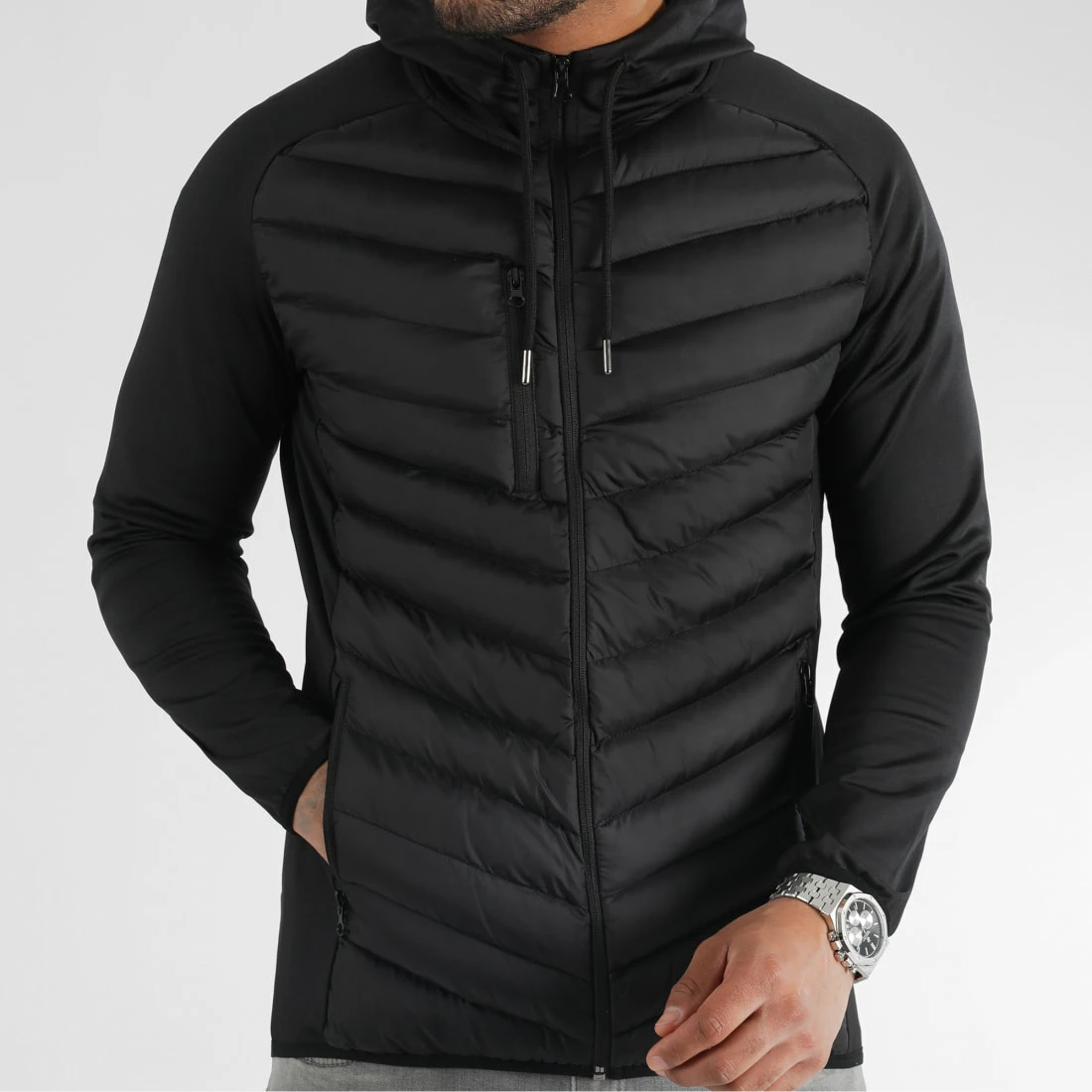 Promo 🤩 Doudoune Capuche Bimatière 0065 Noir de LBO 🥰 3 Promo 🤩 Doudoune Capuche Bimatière 0065 Noir de LBO 🥰